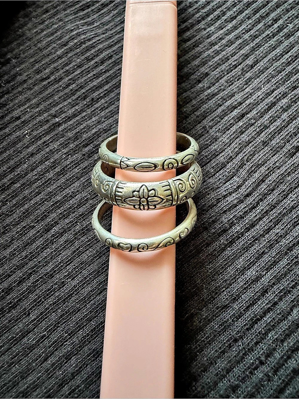 Brighton Silver Stacked Rings Size 8 - Picture 3 of 3